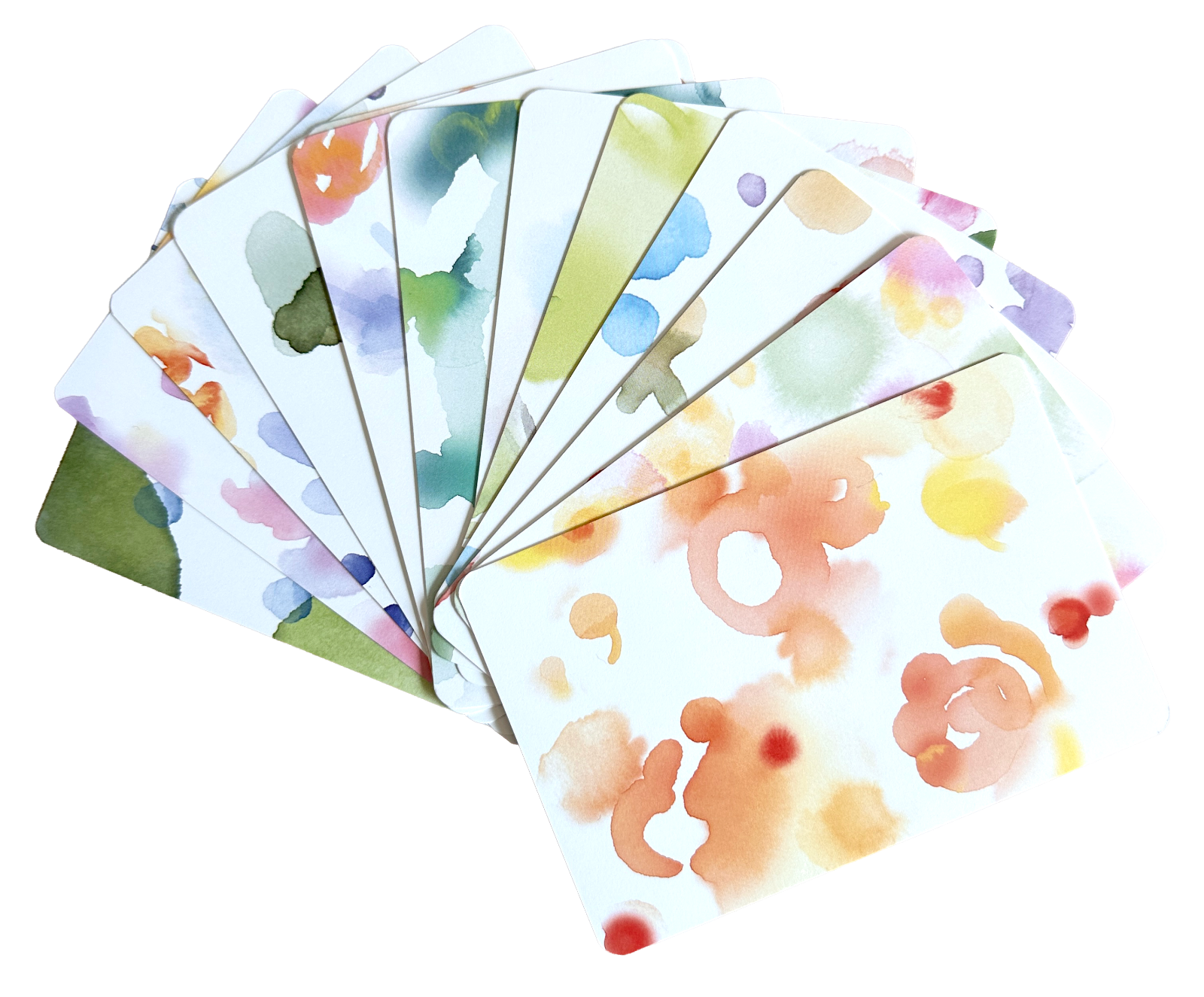 Fanned watercolor Blob Cards