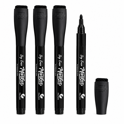 Deluxe dry-erase pens with eraser caps, 4-pack