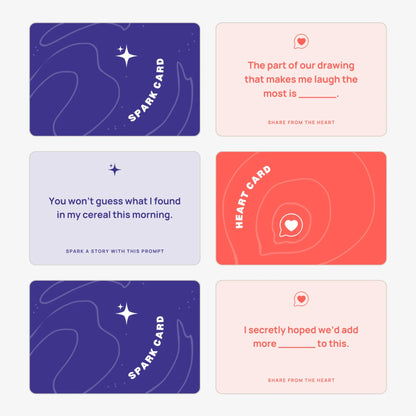 Wabi Blobi prompt cards: Spark cards and Heart cards