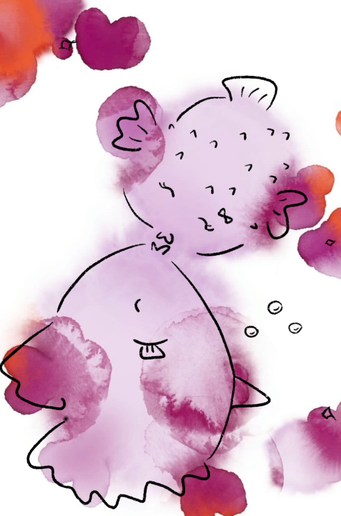 A curious fish doodle