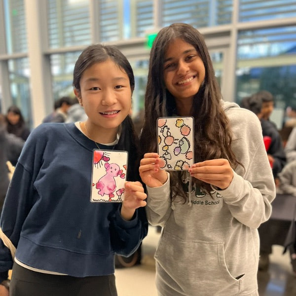 Wabi Blobi player with their doodled card