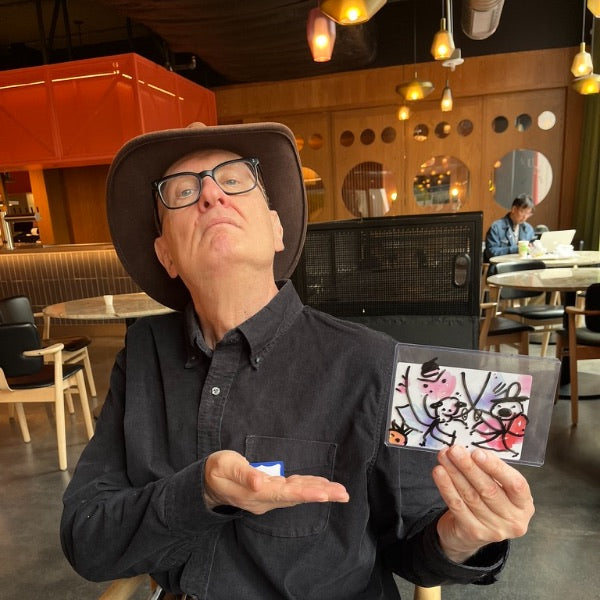 Wabi Blobi player with their doodled card