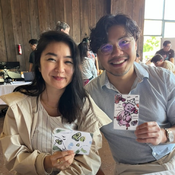 Wabi Blobi player with their doodled card