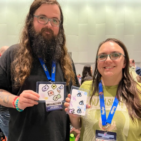 Wabi Blobi player with their doodled card