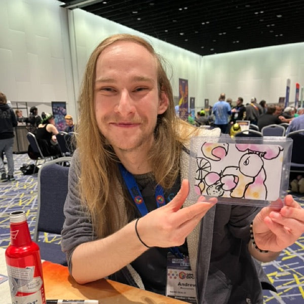 Wabi Blobi player with their doodled card