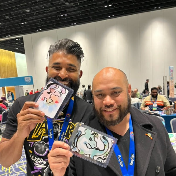 Wabi Blobi player with their doodled card