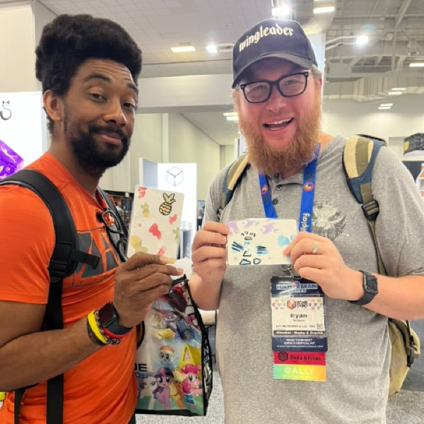 Wabi Blobi player with their doodled card