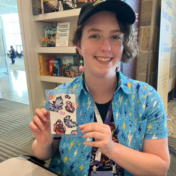 Wabi Blobi player with their doodled card