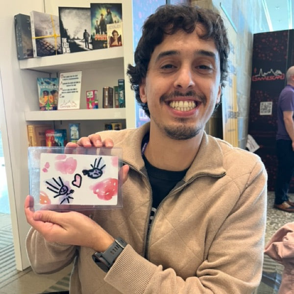 Wabi Blobi player with their doodled card