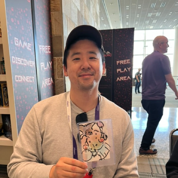 Wabi Blobi player with their doodled card